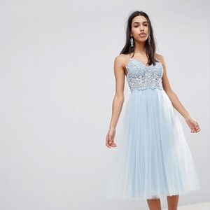 NWT ASOS Lace Cami Top Tulle Midi Dress